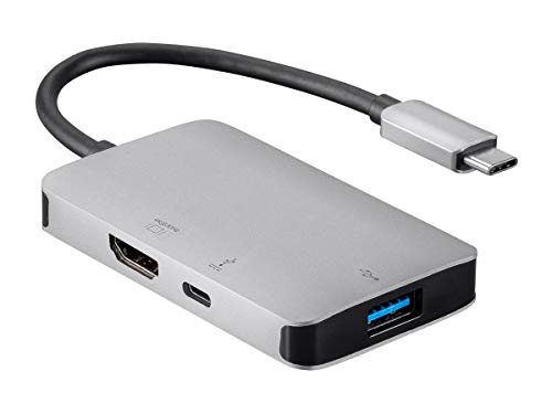 Monoprice USB-C to USB3.0 A + USB 3.0 A(BC1.2) + VGA + HDMI (4k@30Hz) + RJ45 + USB C Data 100w, Aluminum Alloy, Nickel Plated Adaptor - Consul Series