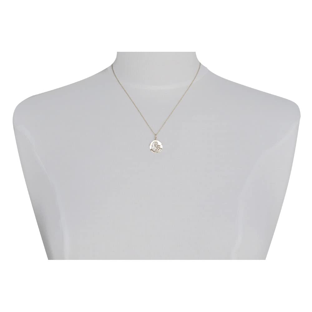 LES POULETTES BIJOUX - Pendentif Plaqué Or Médaille Ronde Vierge à l'Enfant