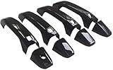 eLoveQ Gloss Black Handle Covers Compatible with 15-19 Chevy Tahoe/Suburban/GMC Yukon/Yukon XL - W/4 Smart Keyhole & No Passenger Keyhole