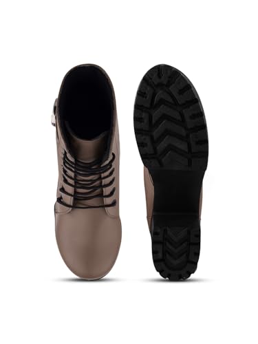 Image of JM LOOKS Women's Lace-Up Platform Block Heel Boots | Stylish and Comfortable for Any Occasion