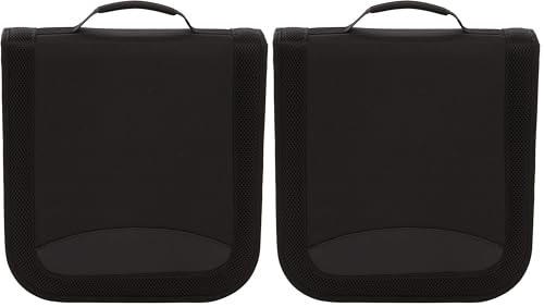 Housse en Nylon pour 128 CD/DVD Noir en Lot de 2 Rangement Transport