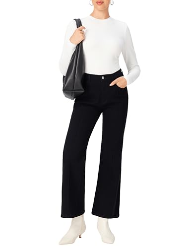 CIDER Middle Waist Flare Leg Jeans for Women Casual Slim Stretch Denim Pants Flared Trouser3