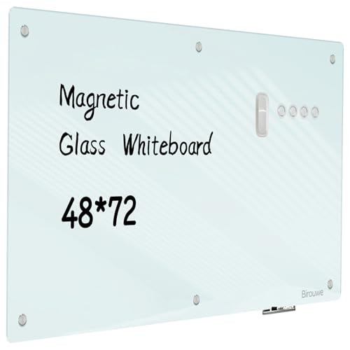 Pizarra blanca de cristal de 121,9 x 182,