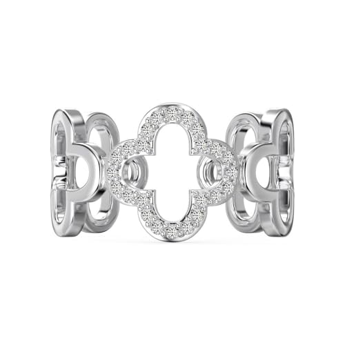 Bague réglable quatre feuilles trèfle en argent 925 contre les erreurs de taille