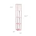 Simple Designs LF1014-LPK Etagere Organizer Storage Shelf Linen Shade Floor Lamp, Light Pink