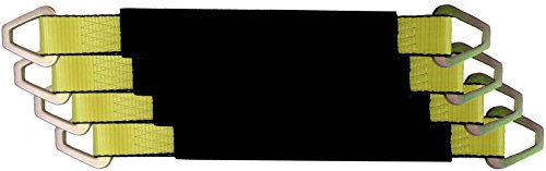 Cargo Equipment Corp. 4 Pack of Yellow 12 Inch Axle Strap with Protective Sleeve