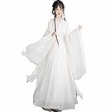Chinese Hanfu Dress Women Ancient Traditional Hanfu Female Vintage Fairy Cosplay Costume Party Fancy Dress Plus Size XXL (White 4pcs set, M)