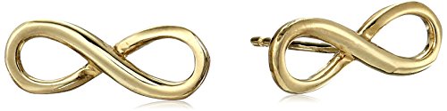 14k Yellow Gold Italian Infinity Stud Earrings