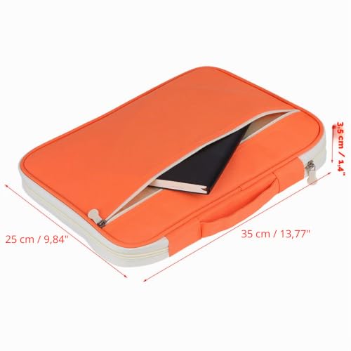 Classeur étui à fermeture éclair orange format 35 x 25 cm - 3