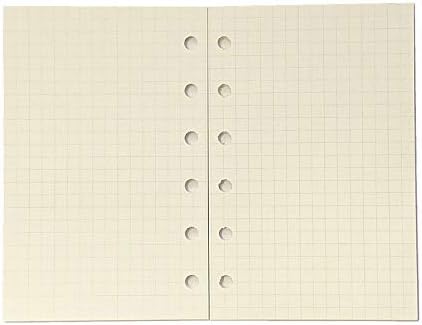 HarphiaA7 Refill,Pocket Notebook Inserts, Grid 6 Hole Paper for Filofax, Square Matrix 100gsm Thicker Paper for Refillable 6 Rings Binder Agenda, 4.84 x 3.23'',