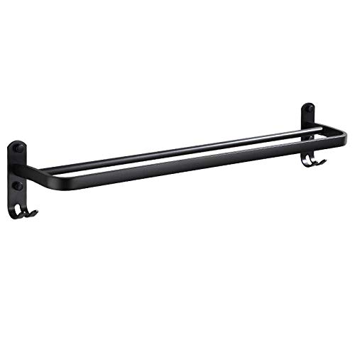 Porte-serviettes forspace aluminium noir double barre au design épuré