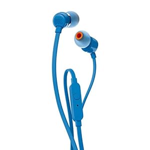 JBL T110 Universal In-Ear Headphones with Remote Control and Microphone, Blue