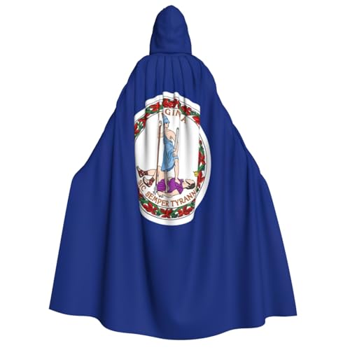 Cape à capuche drapeau de Virginie déguisement de carnaval unisexe
