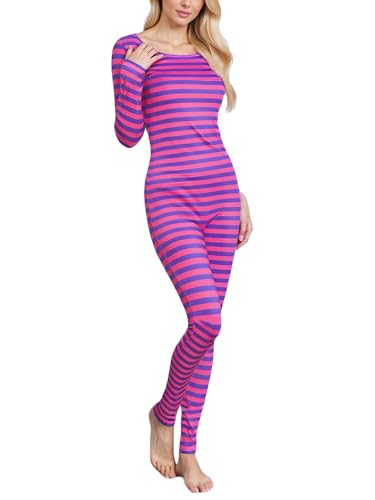 ensswliz Costume de chat du Cheshire pour femmes – Costume d'Halloween à rayures à manches...
