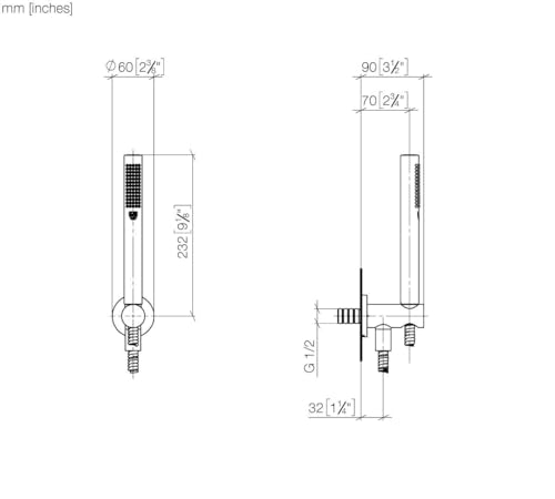 Dornbracht 27802660-990010 - Juego de regadera de mano con soporte de pared integrado, platino oscuro mate miniatura 4