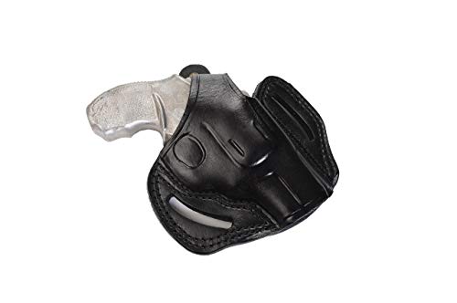 Pusat Holster Revolver 357 Magnum 2 inch Leather OWB Holster for Taurus Model 605 Colors Black-Brown Draw Hand Right-Left (Black Right Hand)