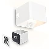 BRILONER Sticklights - LED Wandleuchte ohne Stromanschluss und ohne Bohren mit Bewegungsmelder, Akku, magnetisch abnehmbar, Wandlampe zum Kleben, Leselampe, Wohnzimmerlampe, Flur, 10x8x10 cm, Weiß