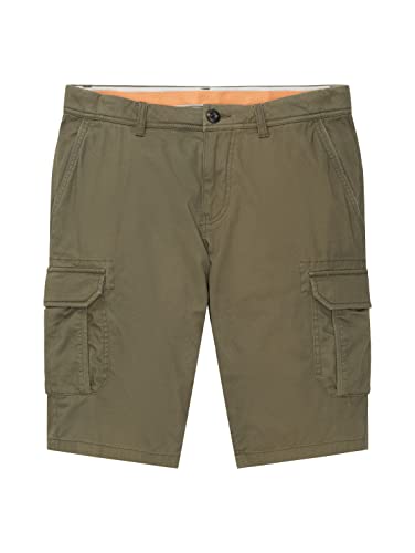TOM TAILOR Herren Bermuda Shorts 1035043, 31268 - Olive Diamond Structure, 28 – Ansicht 4