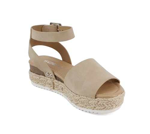 Image of Soda Little Kids /Children /Girls Topic-IIS Espadrille Flatform Wedge Open Toe Sandals