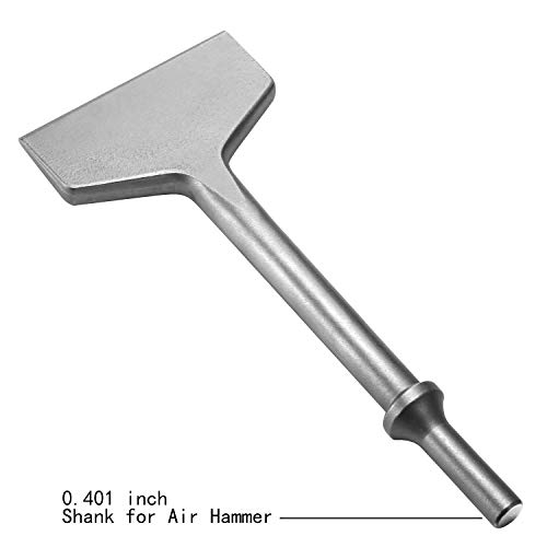 Image of Air Hammer Chisel Bits, Firecore 3 Inch Wide Air Floor Scraper 0.401 in Shank Tile Thinset Scaling Adhesive Removal, Impact Pneumatic Air Hammer Chisel Spring Attachments - FS18375 (Pack of 2)