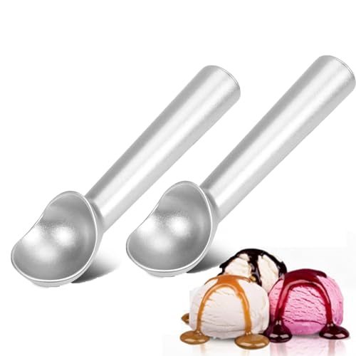 2pcs 2.5oz Ice Cream Scoop One-Piece Nonstick Aluminum Ice Cream Scooper Easy Clean, for Gelato, Cookie Dough, Sorbet, Almond(B3-2)