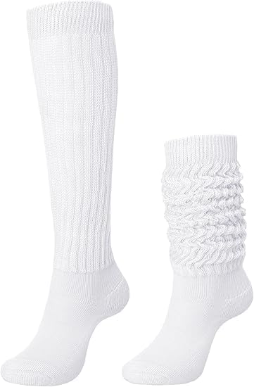 Slouch Slouchy Socks I Covertable Ankle to Mid calf Knee Length | 3 Pairs Knee High Scrunch Stacked Boot | Retro 80s 90s Fashion | Soft Cotton Blend Women’s Warm-image-7