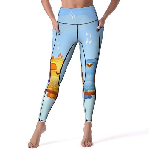Legging de yoga femmes Oiseau Chanteur pour le jogging quotidien et le fitness en salle