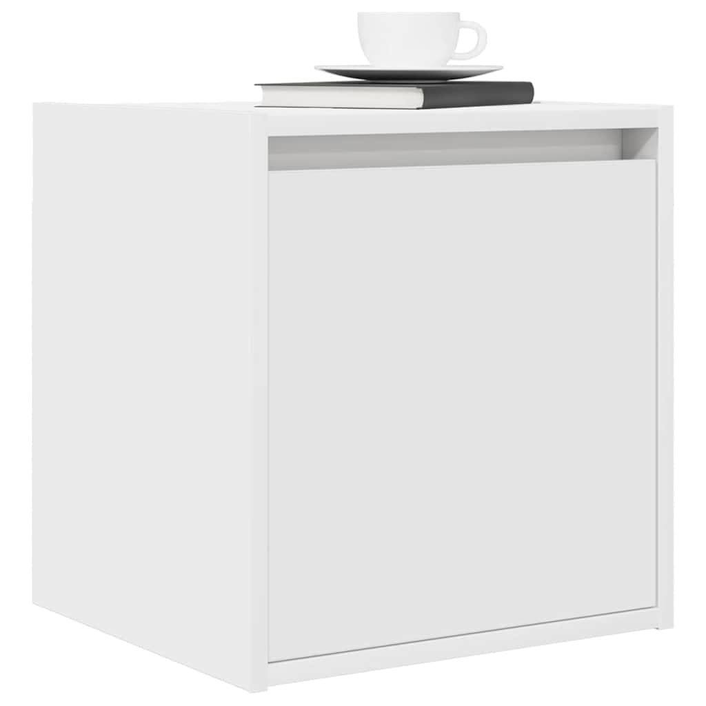 Wandmontierter Nachttisch aus Holzwerkstoff mit Stauraum und flexibler Tür - Robuster Nachttisch für Schlafzimmer mit schwebendem Design und stabiler Platte