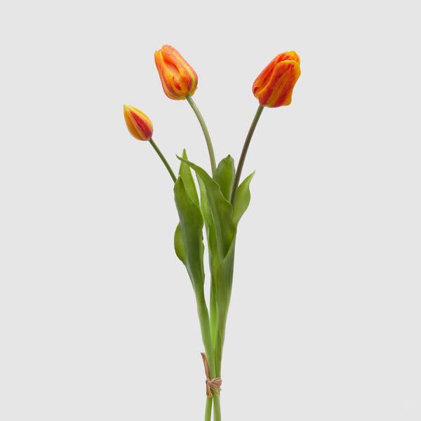 Tulipe caoutchouté EDG Olis fleur artificielle orange sans entretien bouquet intérieur 48 cm