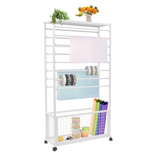 TFCFL Double-Sided 16-Tier Ribbon Holder Organizer Rack, 31.5