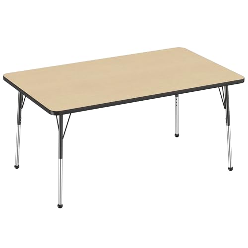 FDP 36" x 60" Rectangle Table with Ball Glide Legs - Maple/Black