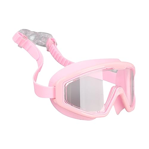 Generic Kids Outdoor Swimming Goggles, HD Anti Fog, Waterproof, Adjustable Straps, Clear with Accent Color Pink