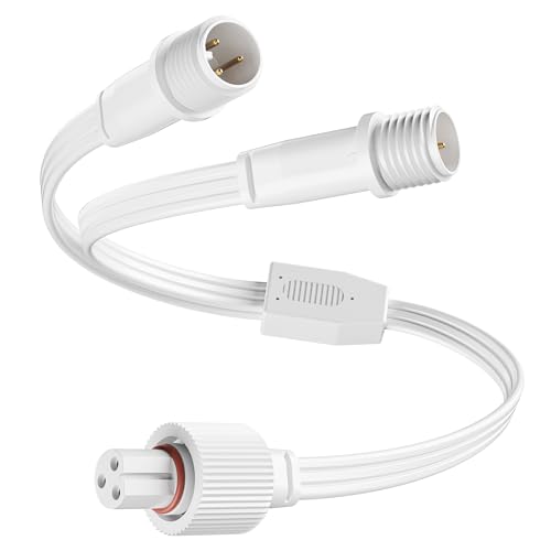 CybeRoad Y-Splitter Connector for Govee Permanent Outdoor Lights and Pro Extension Cable for H705A H705B H705C H706A H706B H706C 1 Female to 2 Male