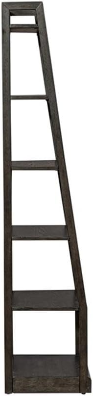 Liberty Furniture Mill Creek Wall Pier Ladder Shelf Transitional 5 Shelves 72" Height - Peppercorn