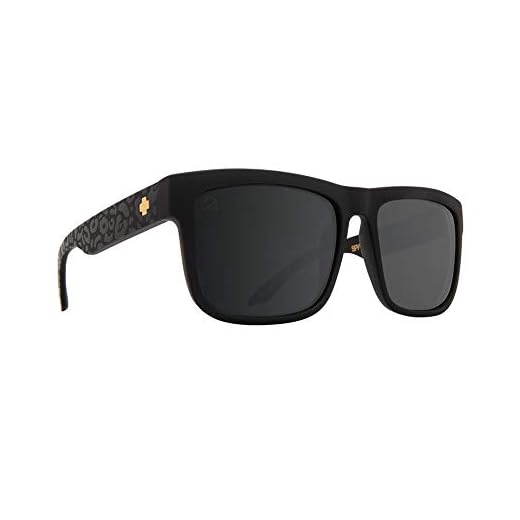 Spy Optic Discord Sunglasses Matte Black Leopard w/Happy Grey Green Silver Flash Lens + Sticker