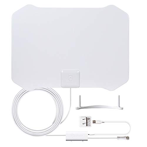 ANTOP HDTV Antenna Indoor, Paper Thin Amplified TV Antenna 360° Omni-Directional Reception