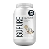 Isopure Low Carb Protein Powder, 100% Whey Protein Isolate, Flavor: Toasted Coconut, 3 Pounds (Packaging May Vary)