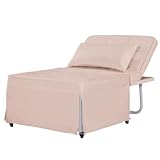 Living Room Bedroom Velvet Folding Sofa Bed Sleeping Chair With Adjustable Backrest