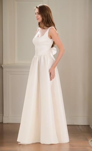 Long Satin Prom Dresses for Teens 2025 Square Neck Corset Formal Ball Gown A Line Evening Dress with Bow S023