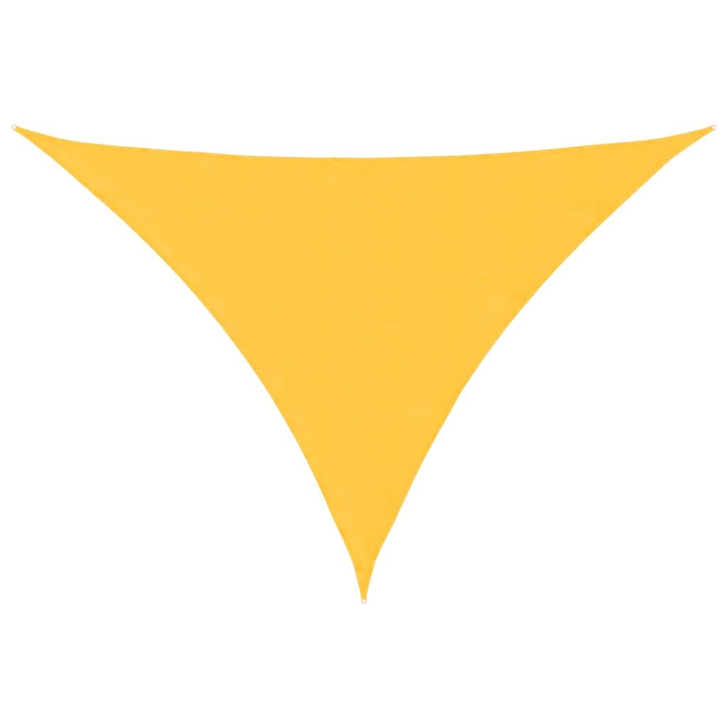 Voile de parasol triangulaire anti-pluie jaune protégeant votre balcon du soleil