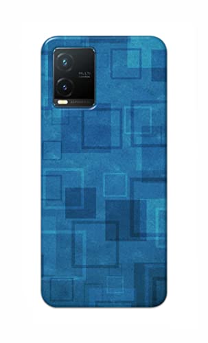 Image of Printed Hard Back Cover Case for Vivo T1x Back Cover (Plain Azure Blue) -702