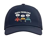 Math Problems Symbols Funny Teacher Back to School Meme Adjustable Printed Baseball Hat, Navy Blue