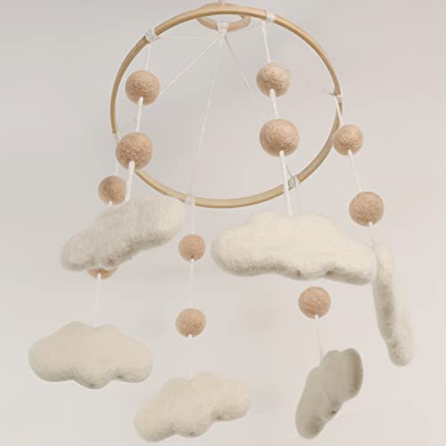 Felt Cloud Mobile For Crib - Baby Mobile For Crib - Crib Mobile For Girls, Boys - Boho Crib Mobile - Felt Cloud #TOP1