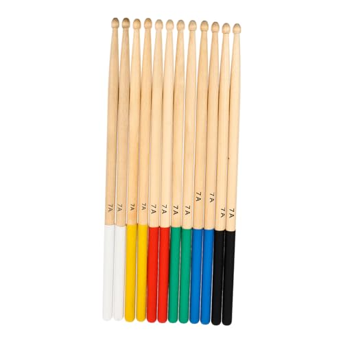 Baquetas para Percusión, 6 Pares, Cubierta Deslizante, para Principiantes, Estudiantes y Músicos miniatura 1