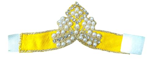 Image of Partish Laddu Gopal Heavy Poshak with Pagdi (Size 4) l Ladoo Gopal Dress l Bal Gopal l Kanha Ji Thakur Ji Dress(Yellow,L)