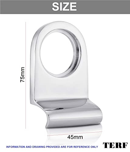 TERF® Heavy Duty Door Cylinder Latch Pull Polished Chrome Great for External Door Easy for Open and Close Door - Pack of 2 - Image 2