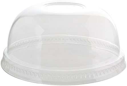Fineline Super Sips 95mm PET Dome Lid No-Hole, Clear