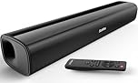 Saiyin Compact Sound Bar,40 Watts Small Soundbar for TV,Surround Sound System TV Sound Bar Speakers with Bluetooth/Optical/AUX Connection for PC/Gaming/Projectors,17inch