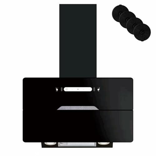 DOPURE Campana extractora de pared 60 cm - 640 m³/h, control táctil y gestual, 9 velocidades, 4 filtros de carbón incluidos, clase A+++, negro