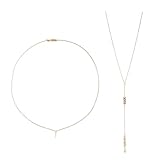 Wasise Back Necklace - Boho Necklace Body Chain, Long Gold Necklaces for Women, Body Chain, Back Chain For Backless Dress, Gold Bodys Chains Jewelry for Wedding, Y-Necklace Long Tassel Necklaces